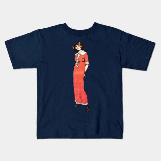 1900s woman Kids T-Shirt by Donkeh23